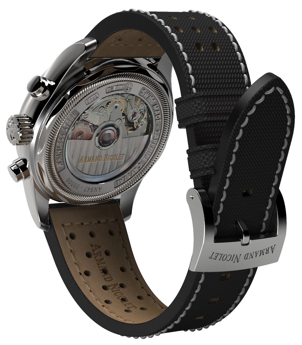 Armand Nicolet Men's Watch MM2 Chronograph 43mm Black