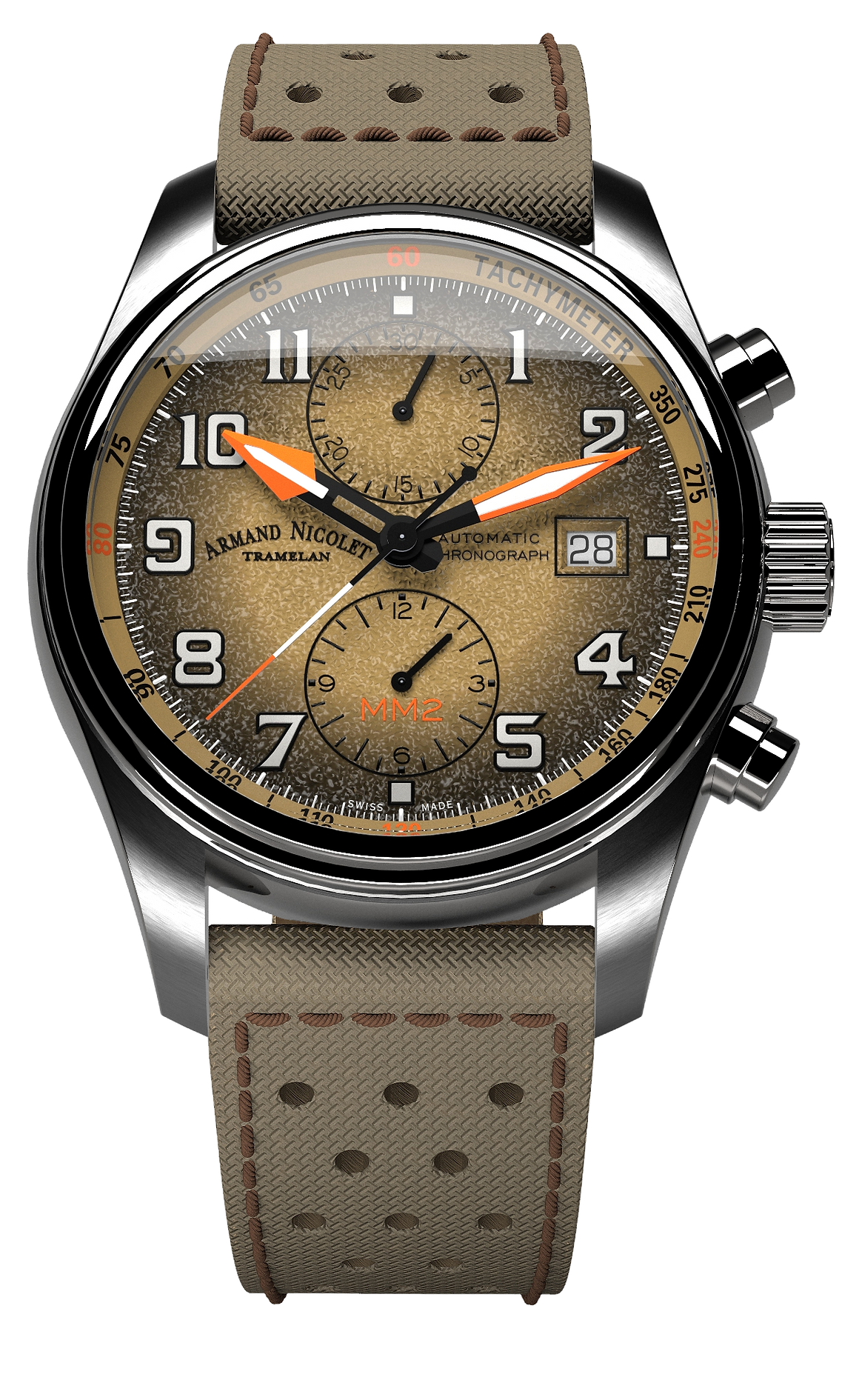 Armand Nicolet Men's Watch MM2 Chronograph 43mm Beige