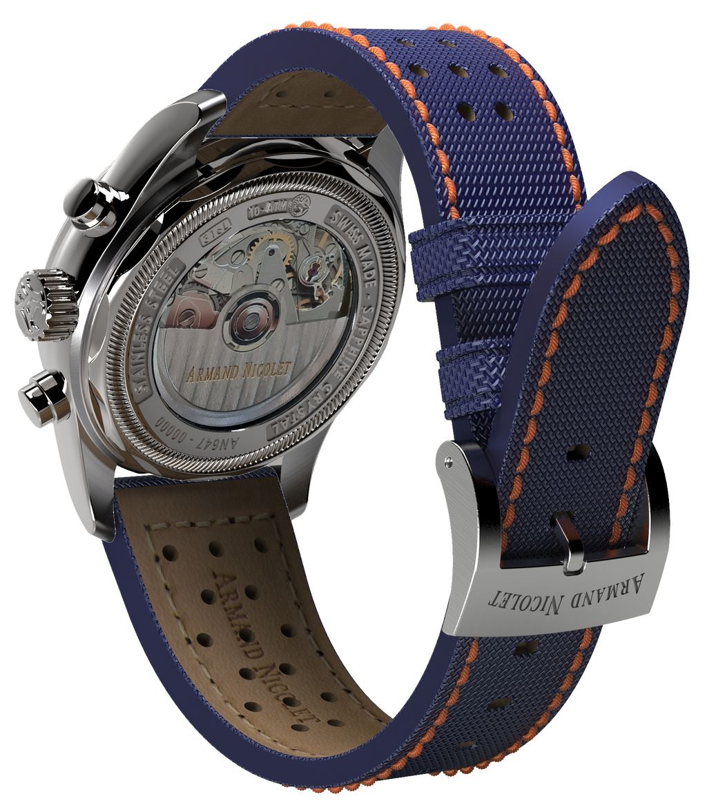 Armand Nicolet Men's Watch MM2 Chronograph 43mm Blue