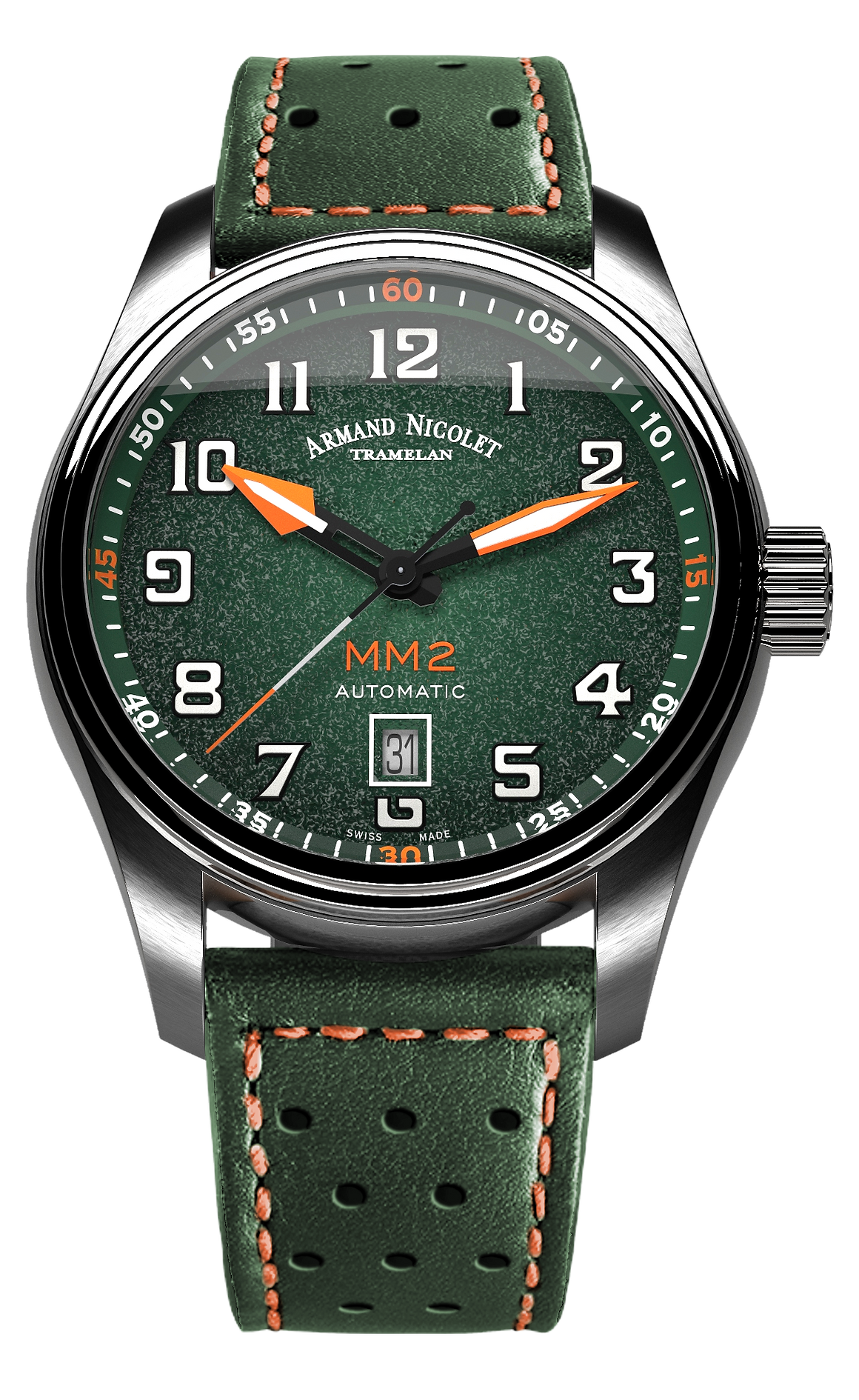 Armand Nicolet Men's Watch MM2 Date 43mm Green