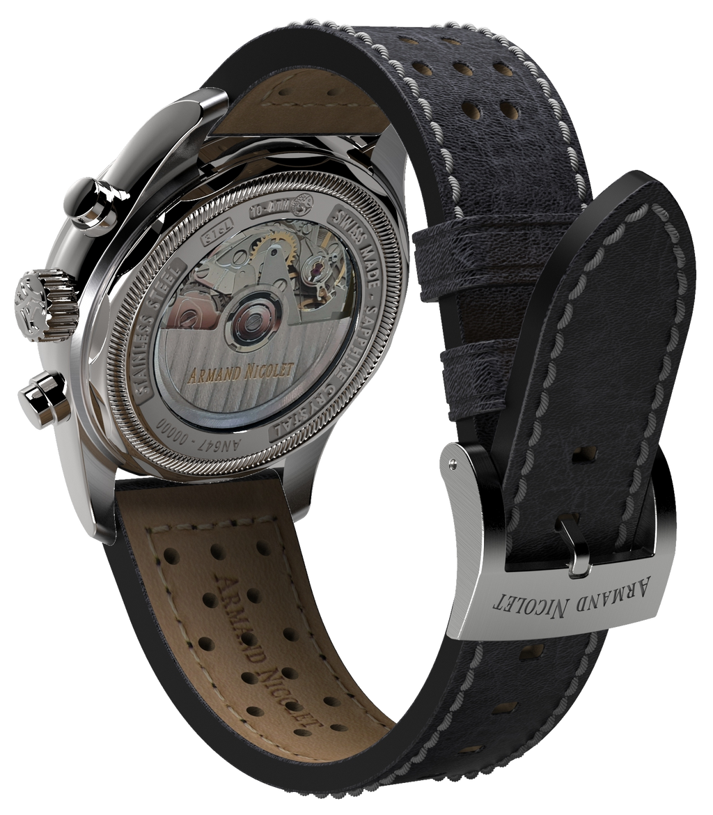 Armand Nicolet Men's Watch MM2 Chronograph 43mm Black