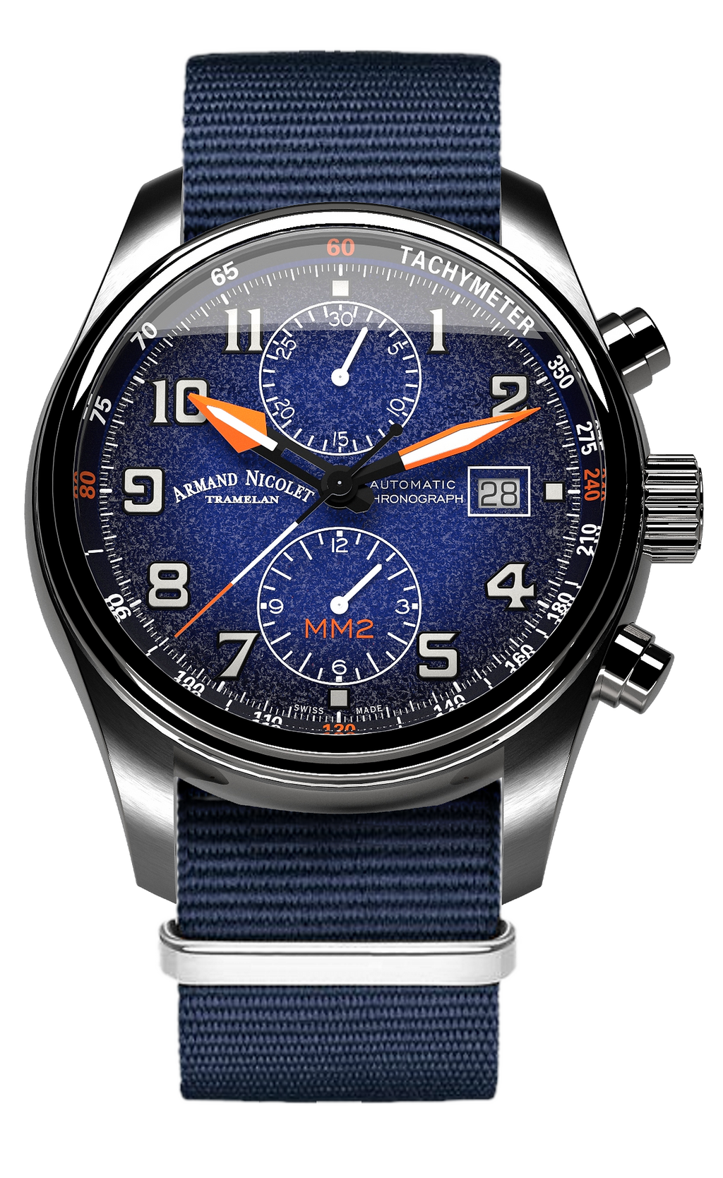 Armand Nicolet Men's Watch MM2 Chronograph 43mm Blue