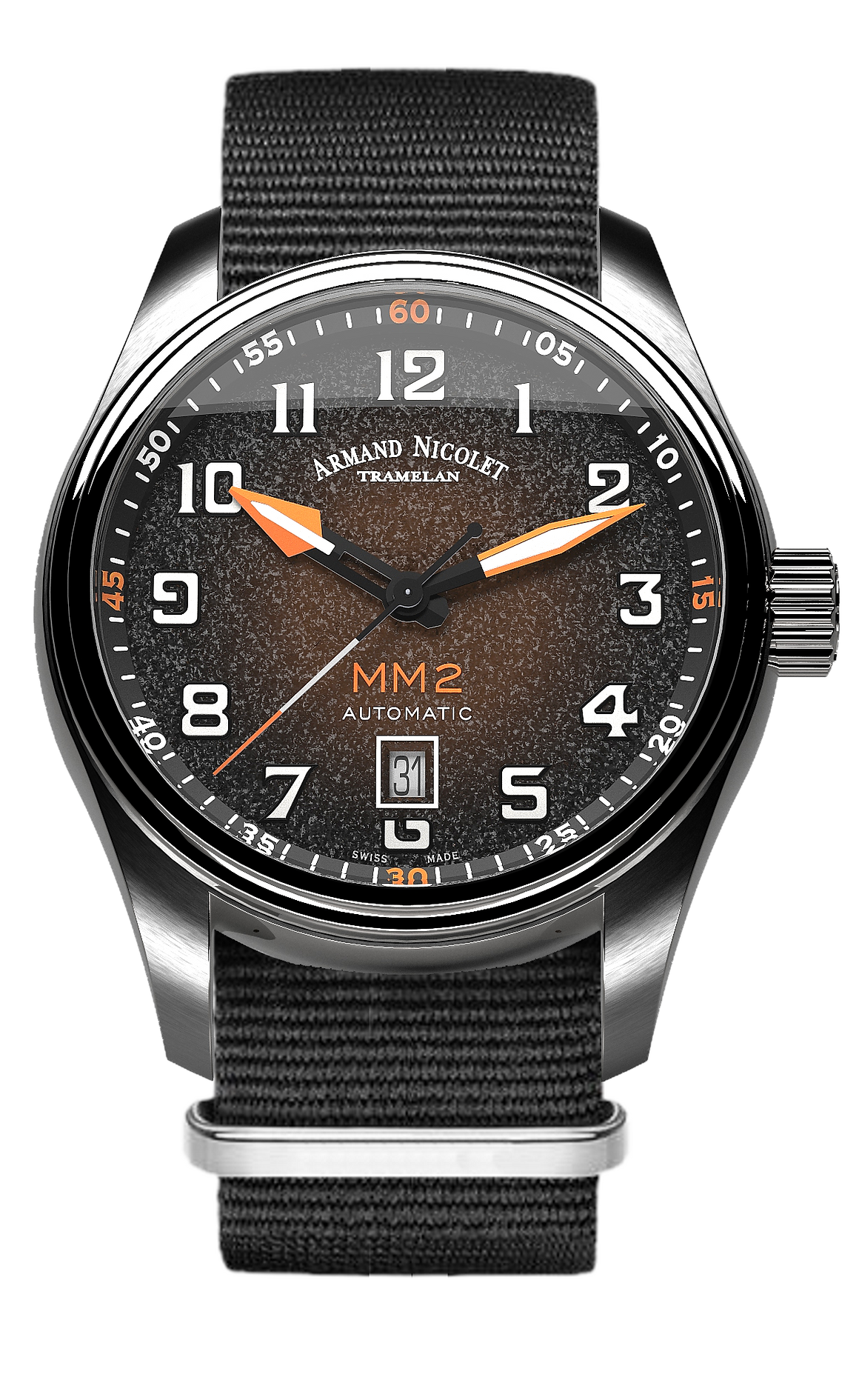 Armand Nicolet Men's Watch MM2 Date 43mm Black
