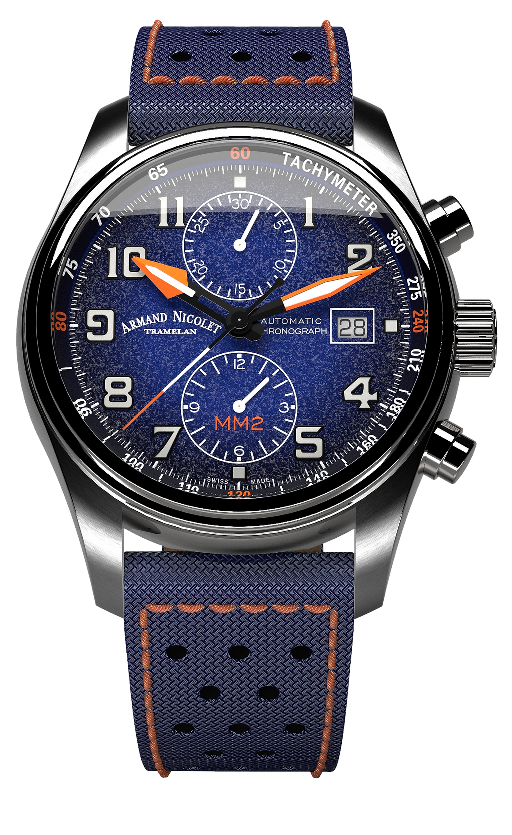 Armand Nicolet Men's Watch MM2 Chronograph 43mm Blue