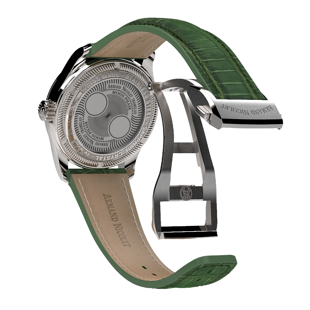 Armand Nicolet Ladies Watch M03 Moonphase 34mm Silver Green