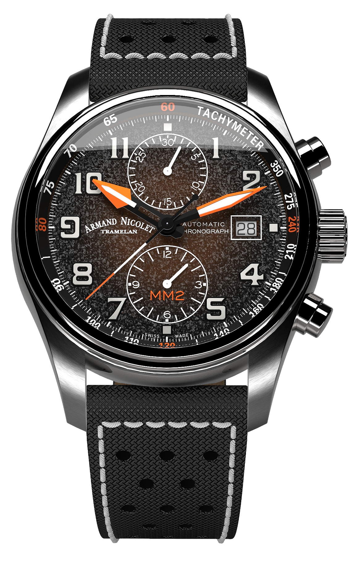Armand Nicolet Men's Watch MM2 Chronograph 43mm Black
