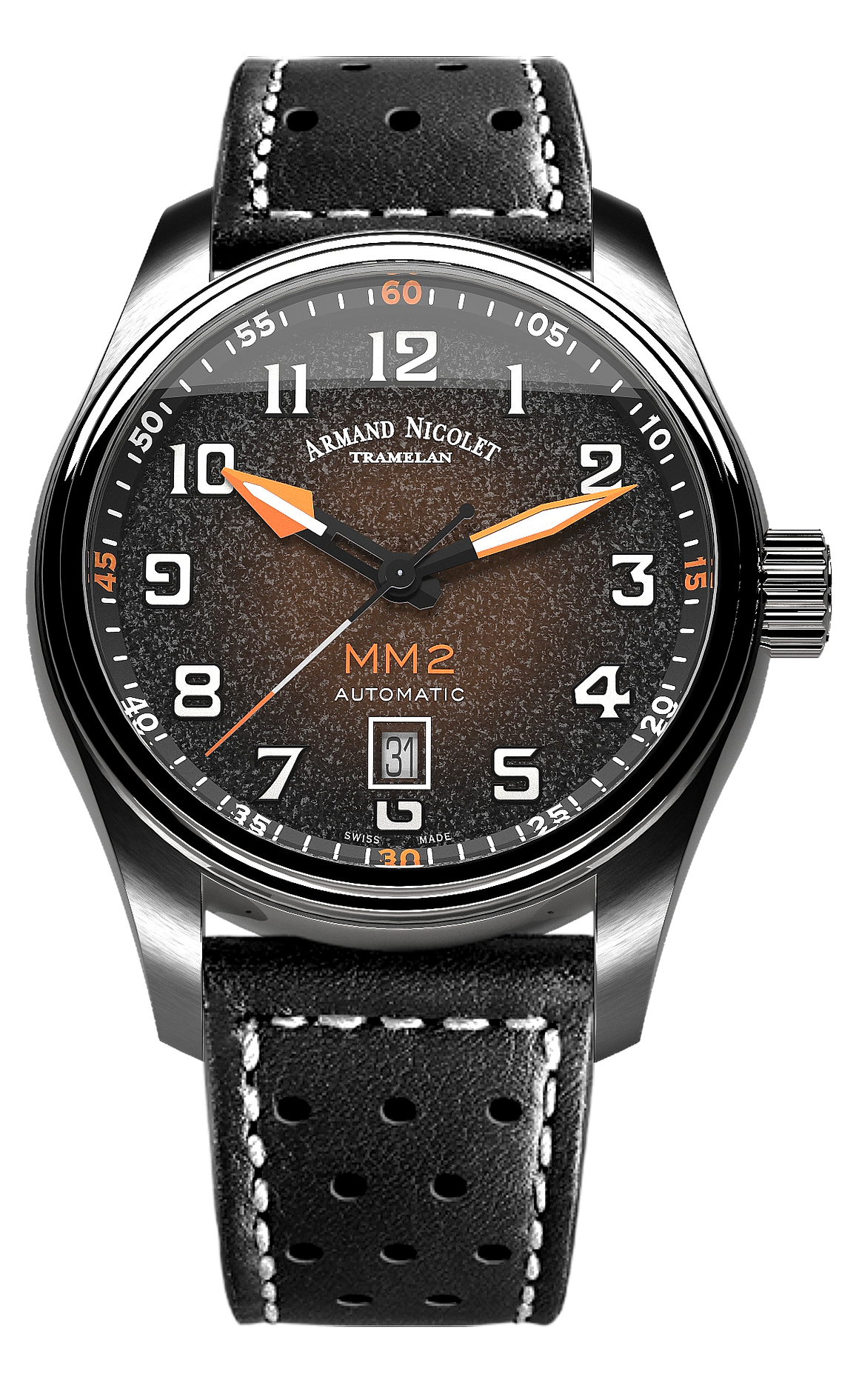 Armand Nicolet Men's Watch MM2 Date 43mm Black