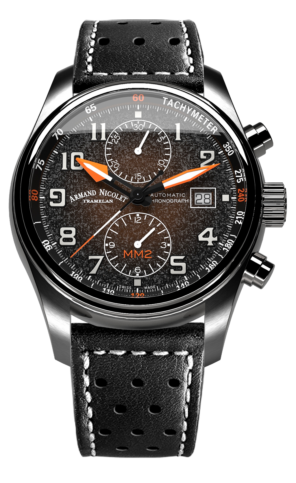 Armand Nicolet Men's Watch MM2 Chronograph 43mm Black