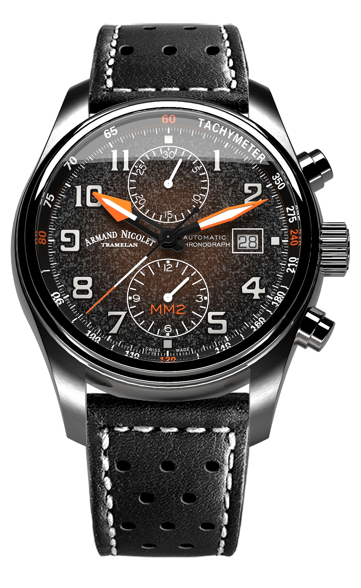 Armand Nicolet Men's Watch MM2 Chronograph 43mm Black