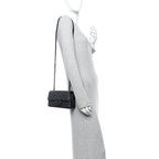 Pearly Lambskin Quilted Mini Rectangular Flap So Black