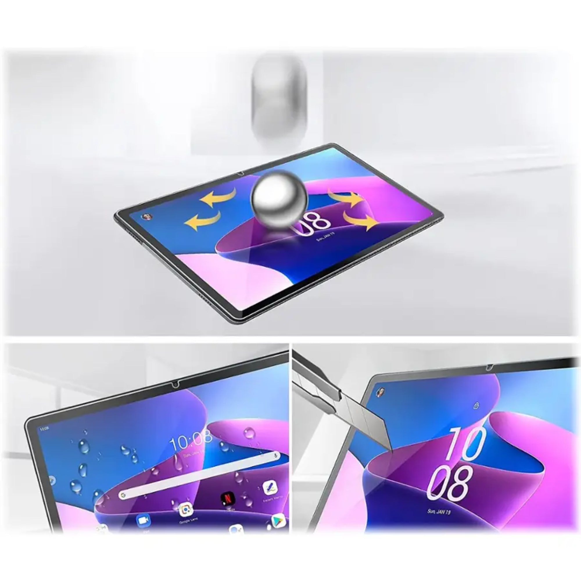 SAHARA - ZeroDamage Ultra Strong Tempered Glass Screen Protector for Lenovo Tab M10 Plus (3rd Gen) - Clear
