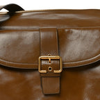 Shiny Calfskin Large Double Carry Camera Bag Dark Khaki
