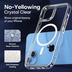 Entronix Bundle Compatible with iPhone 14 - [Magnetic] Clear Case, 2 Clear Screen Protectors & 1 Metallic Camera Lens Protector