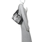 Metallic Caviar Quilted Small Chanel 25 Handbag Anthracite