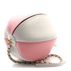 Calfskin Coco Beach Ball Bag White Pink
