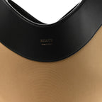 Canvas Calfskin Medium Lotus Tote Black Honey