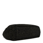 Suede Camellia Hobo Bag Black