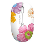 M101 Ergonomics Wireless Mouse 2.4G Cute Optical Cartoon Computer Silent Mice With USB Receiver for Laptop Kid Girl Gift Macbook - flower