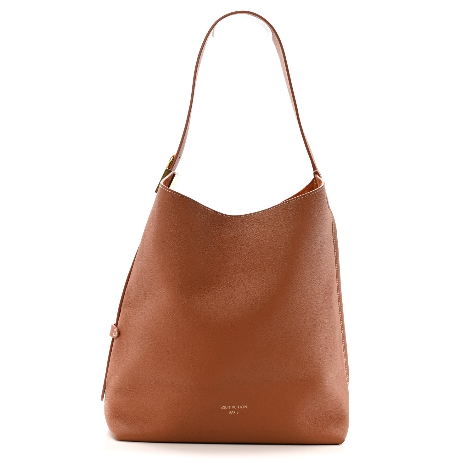 Grained Calfskin Low Key Hobo MM Cognac