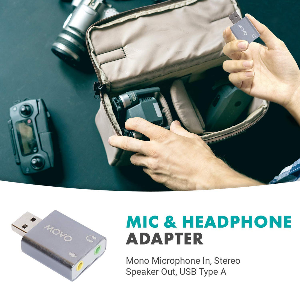 Movo USB-AC1 TRRS Mic. to USB 2.0 Sound Card Adapter