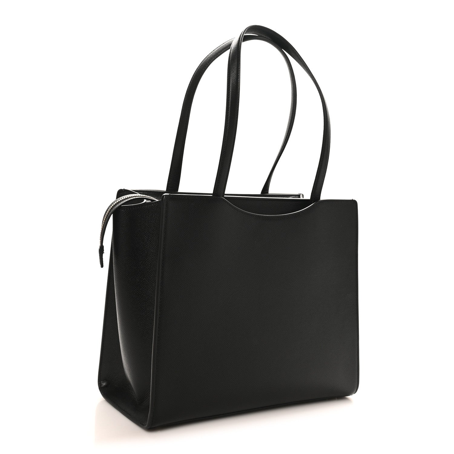 Grainy Calfskin Gemini Tote Black