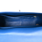 Calfskin Quilted Medium Rock My Shoulder Flap Blue