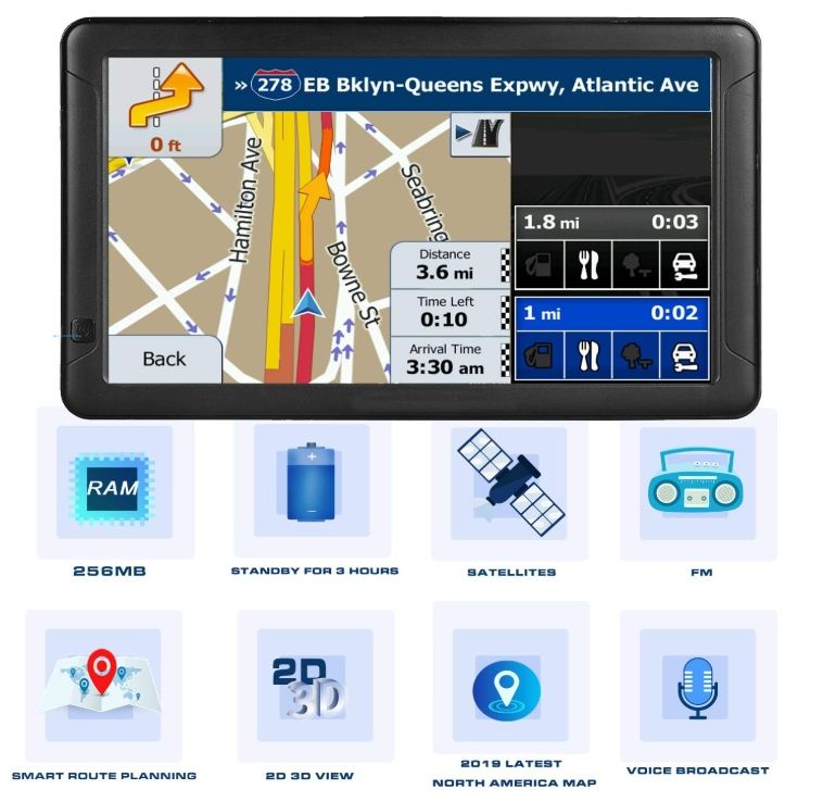 GPS Navigation for Car, Latest 2025 Map,9 inch Touch Screen Real Voice Spoken Turn-by-Turn Direction Reminding Navigation System for Cars, Vehicle GPS Satellite Navigator with(Free Lifetime Updates)