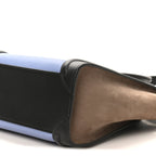 Drummed Calfskin Nubuck Nano Tri-Color Luggage Stone Blue Black