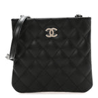Lambskin Quilted Uniform Crossbody Bag Black