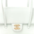 Shiny Caviar Mini Preppy Coco Shoulder Bag Light Blue