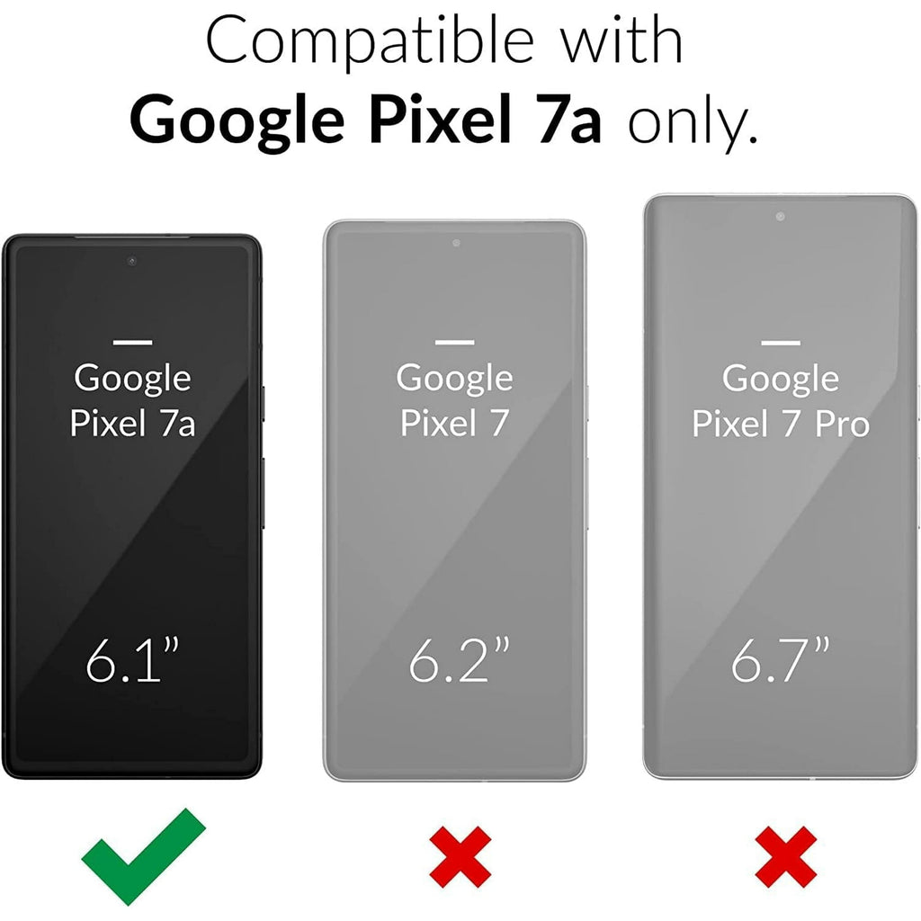Entronix Bundle Compatible with Pixel 7a - Heavy Duty Case & 2 Clear Screen Protectors