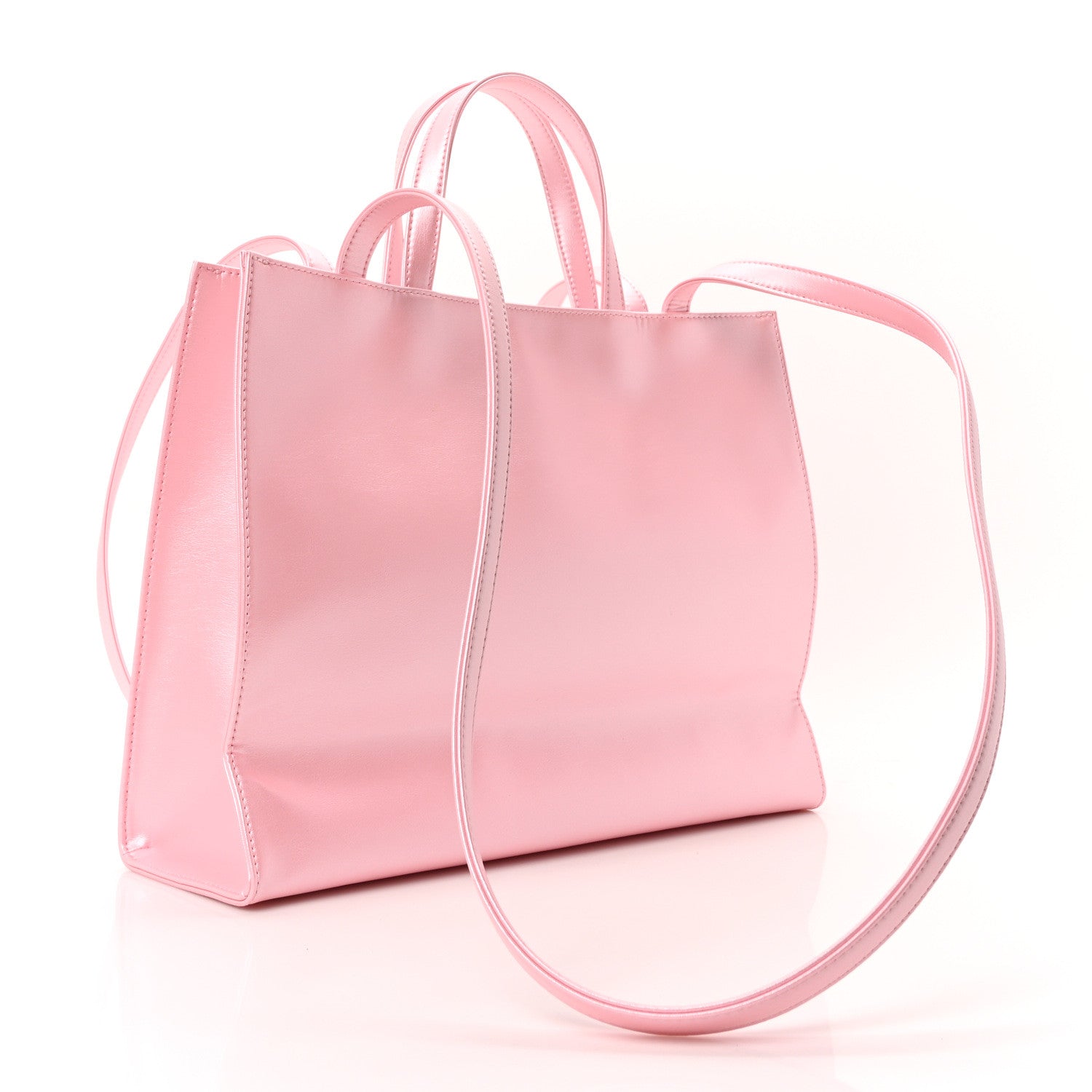 Metallic Vegan Leather Medium Shopping Bag Ballerina
