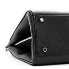 Grainy Calfskin Small Zumi Top Handle Bag Black
