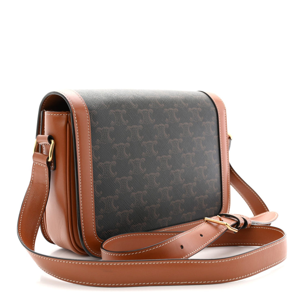 Triomphe Canvas Calfskin Medium Triomphe Bag Tan