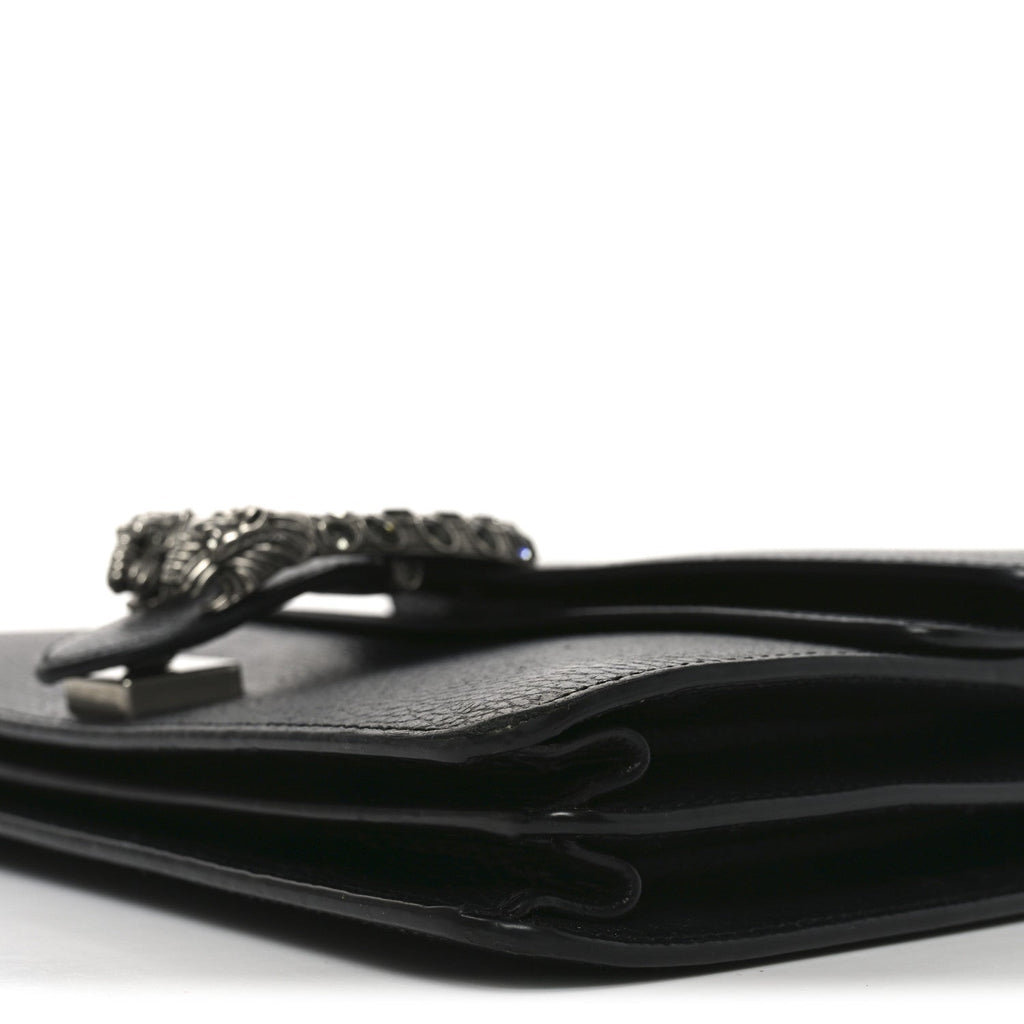 Pebbled Calfskin Small Dionysus Shoulder Bag Black