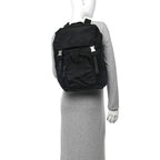 Tessuto Nylon Montagna Double Buckle Backpack Black