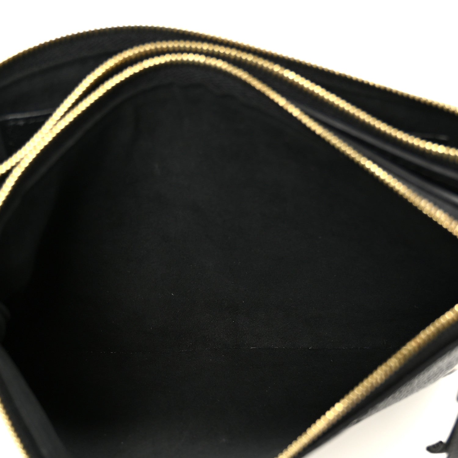 Empreinte Monogram Giant Double Zip Pochette Black Cream