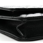 Caviar Quilted Wallet on Chain WOC Black