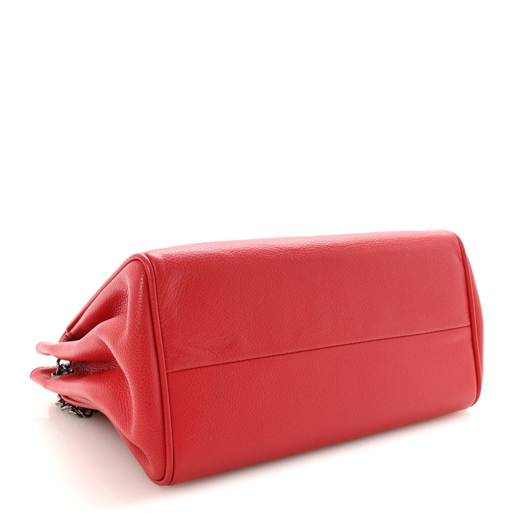 Caviar Small Accordion Flap Red