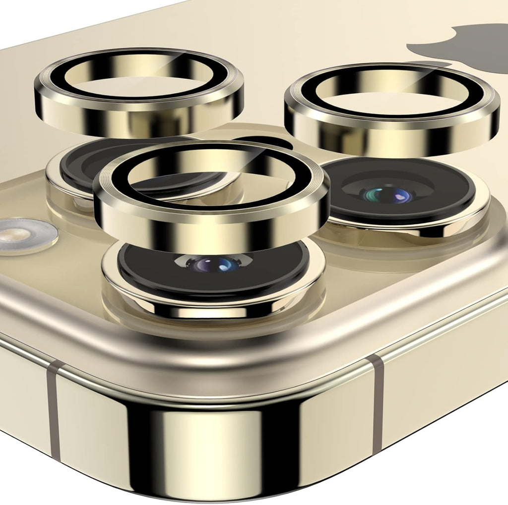 Entronix Camera Lens Protector Compatible with iPhone 15 Pro/15 Pro Max - Luxury Metal
