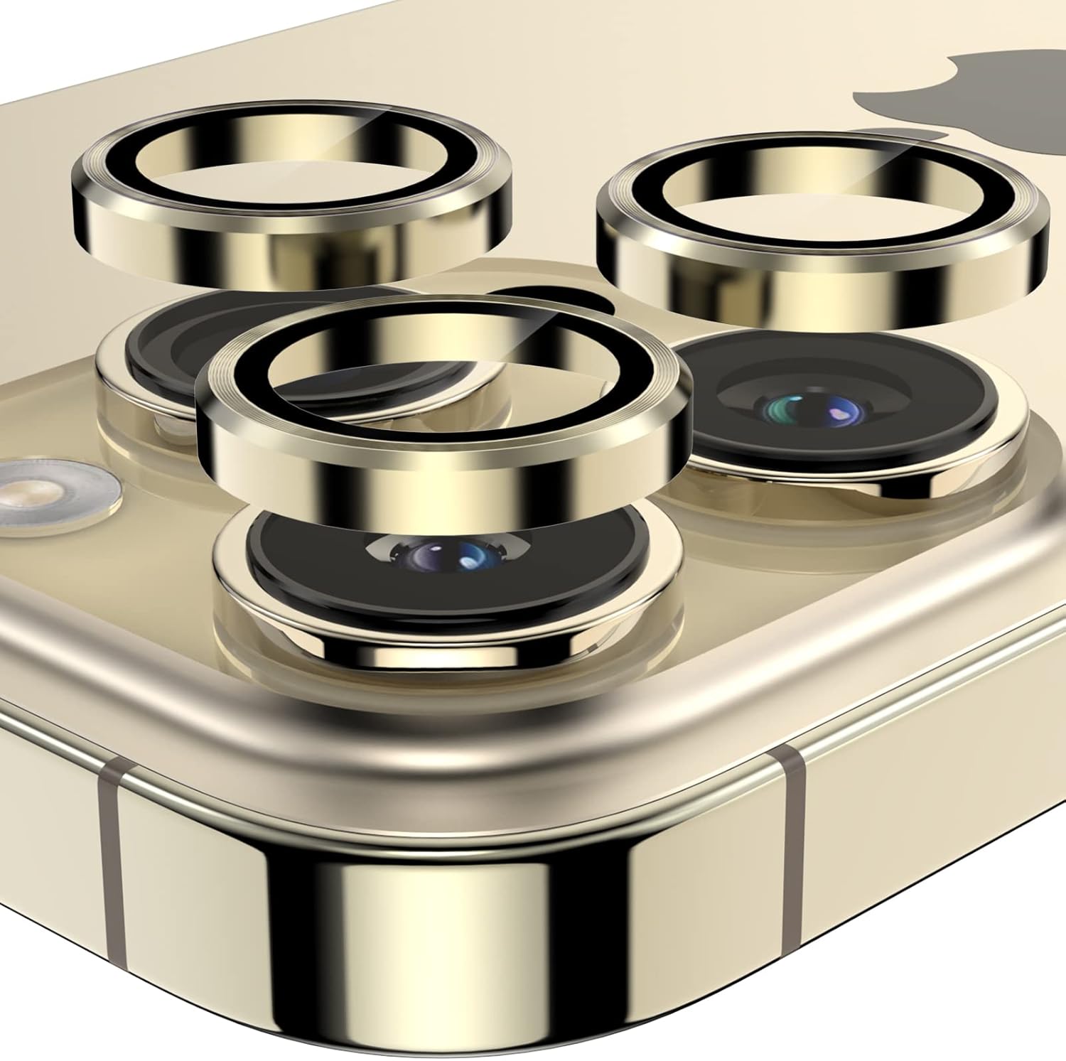 Entronix Camera Lens Protector Compatible with iPhone 15 Pro/15 Pro Max - Luxury Metal