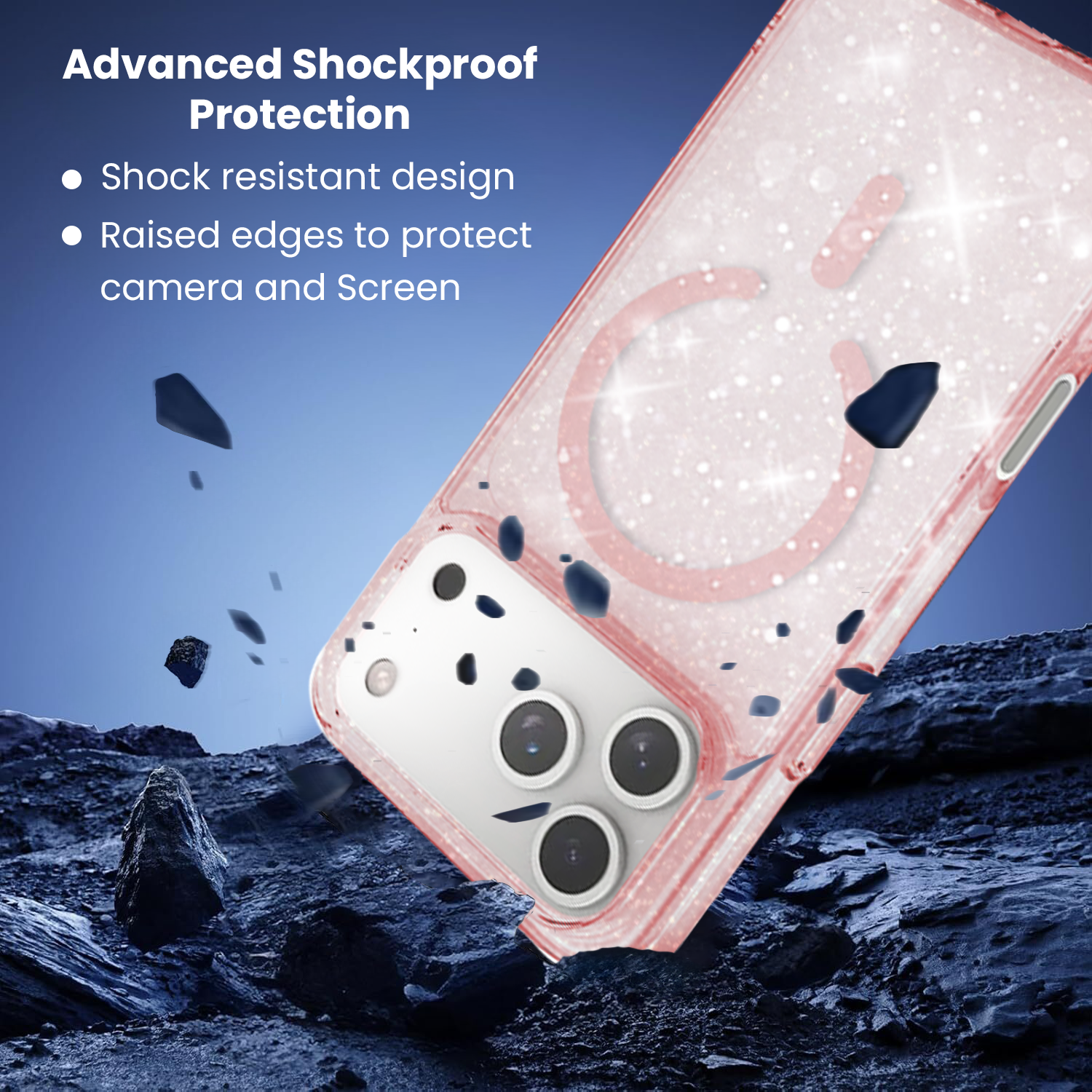 Entronix [Magnetic] Case Compatible with iPhone 17 Pro - [Hard Back] Glitter Color