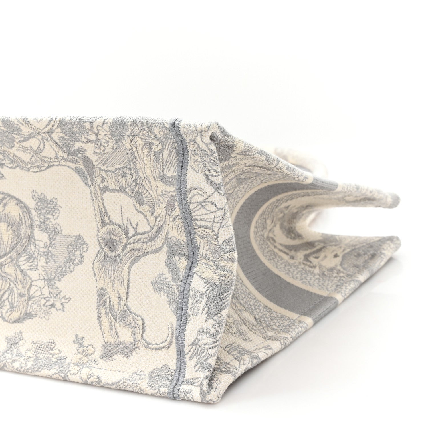 Canvas Embroidered Medium Dioriviera Toile De Jouy Book Tote Gray