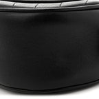 Sakai Be Green Calfskin Diagonal Stitched Mini Blondie Shoulder Bag Black