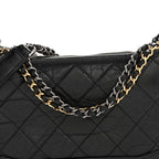 Aged Calfskin Quilted Small Gabrielle Hobo Black
