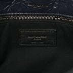 Crinkled Calfskin Matelasse Monogram Medium Niki Chain Satchel Deep Marine
