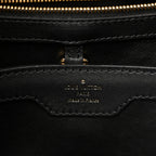 Raffia Calfskin Capucines MM Black Ecru