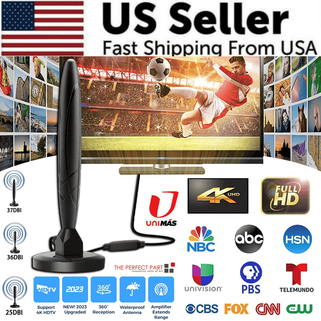 5600Miles Upgraded TV Antenna HDTV Amplified Digital 4K 1080P Long Range Indoor - 36dBi (Magnetic Type)