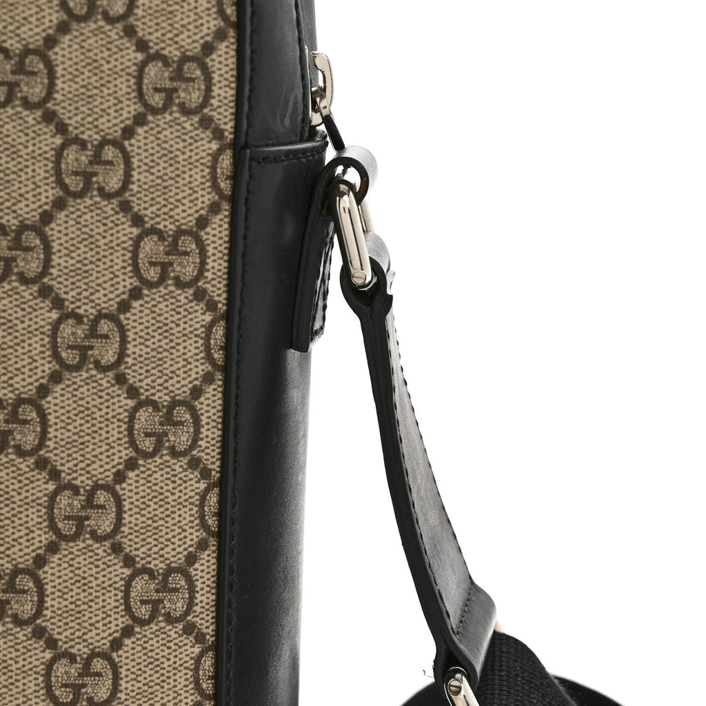 GG Supreme Monogram Flat Messenger Bag Beige Black New Acero