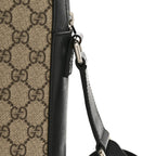 GG Supreme Monogram Flat Messenger Bag Beige Black New Acero